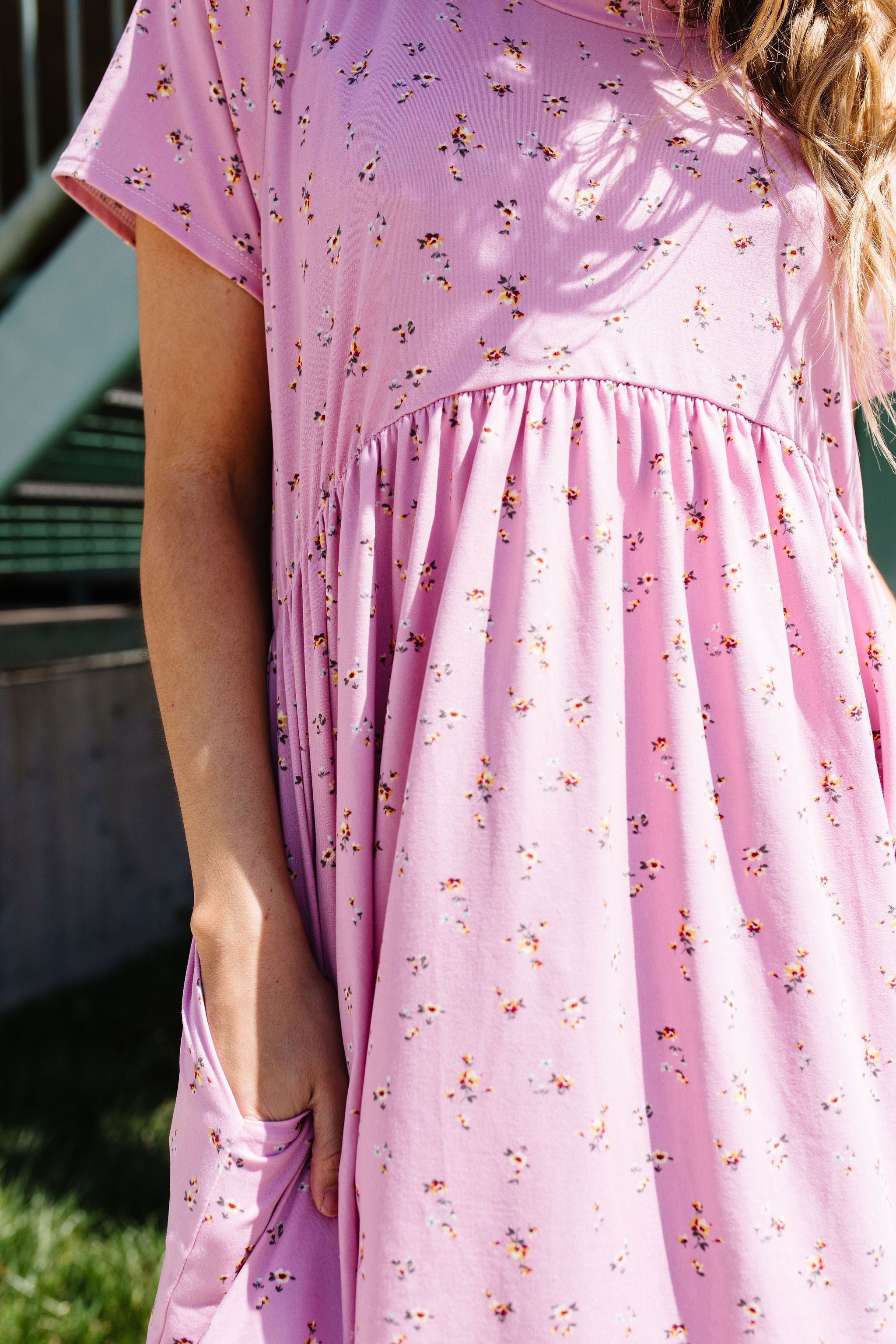 Wee Floral Babydoll Dress In Pink