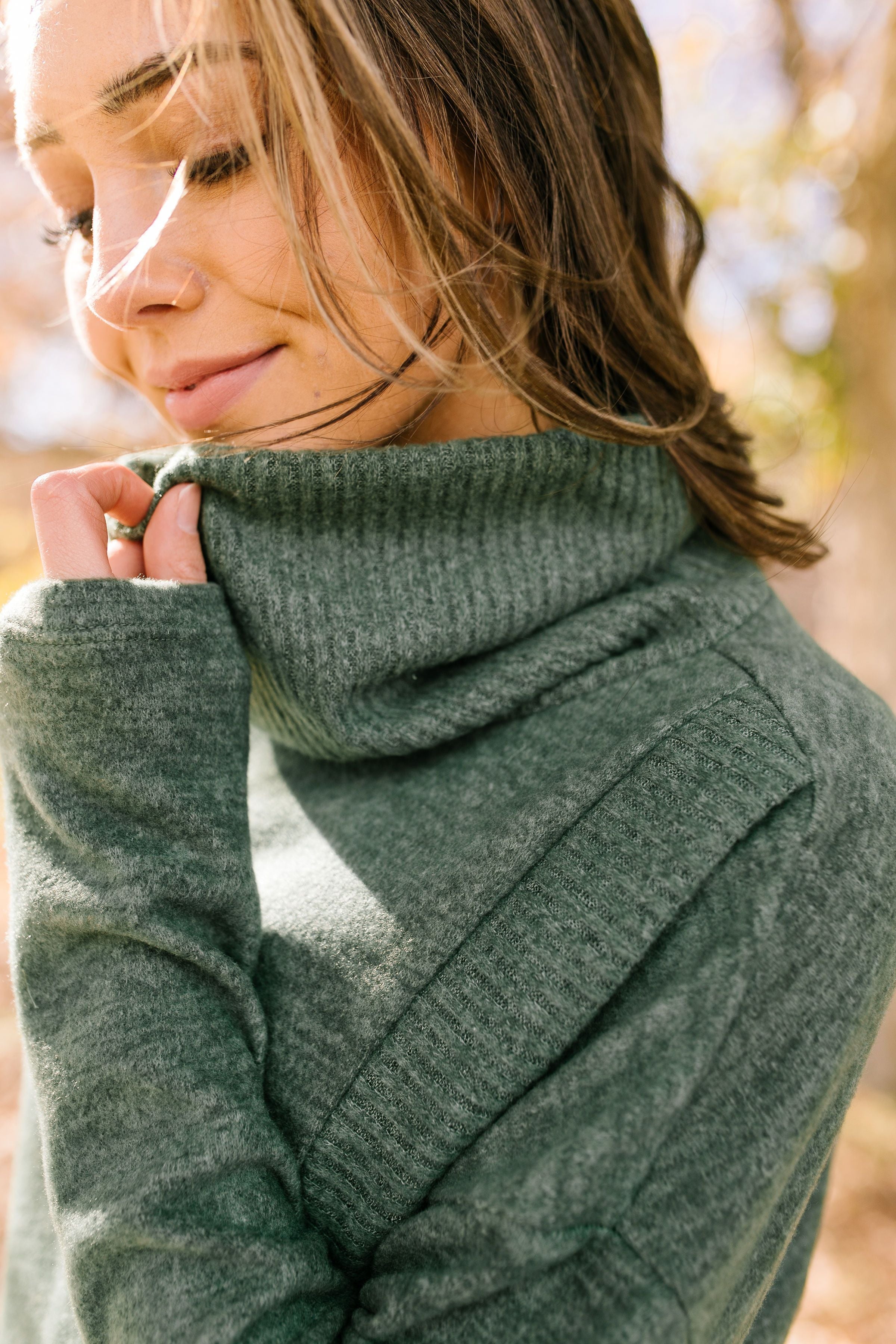 Wrap Your Arms Around Me Sweater In Hunter Green