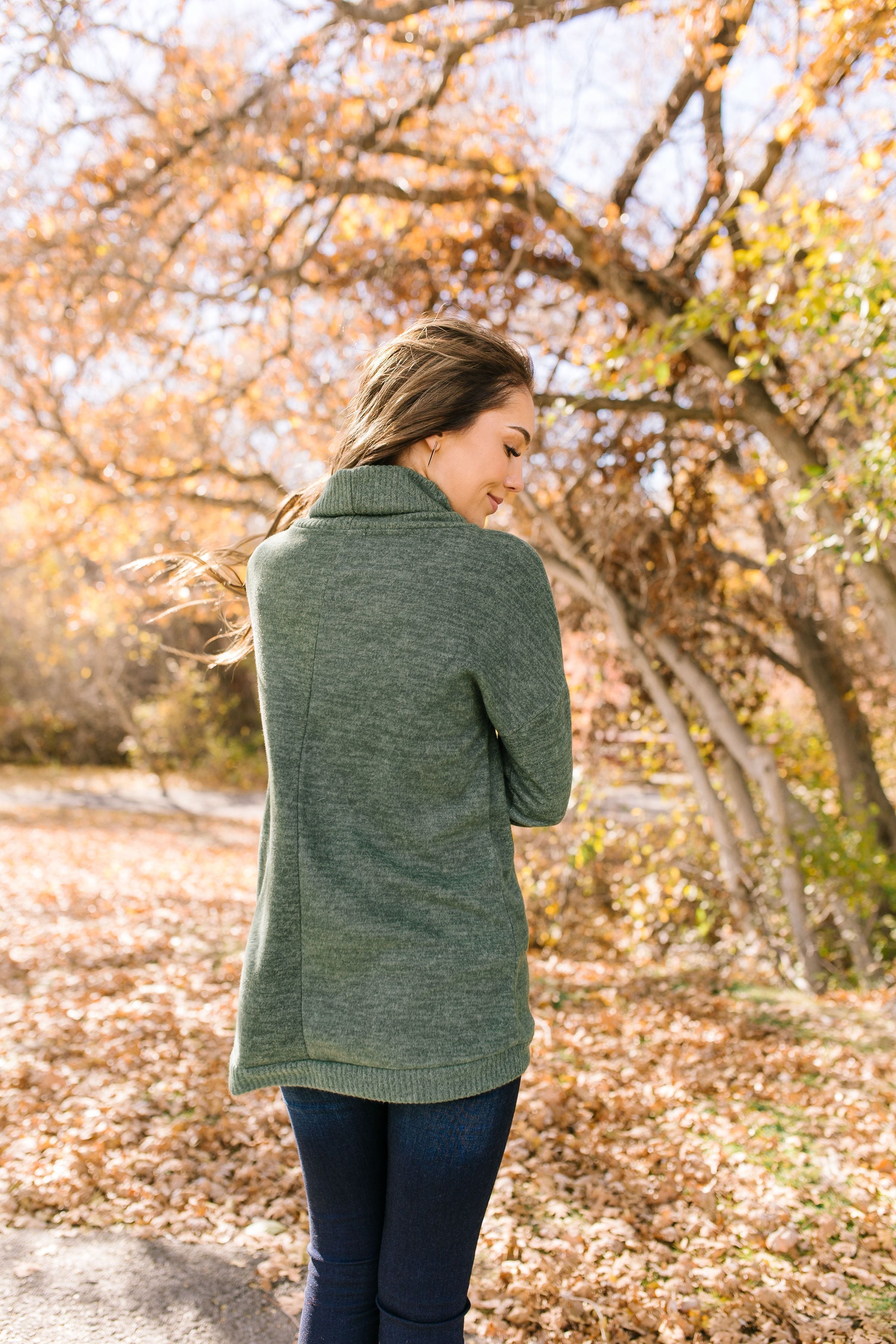 Wrap Your Arms Around Me Sweater In Hunter Green