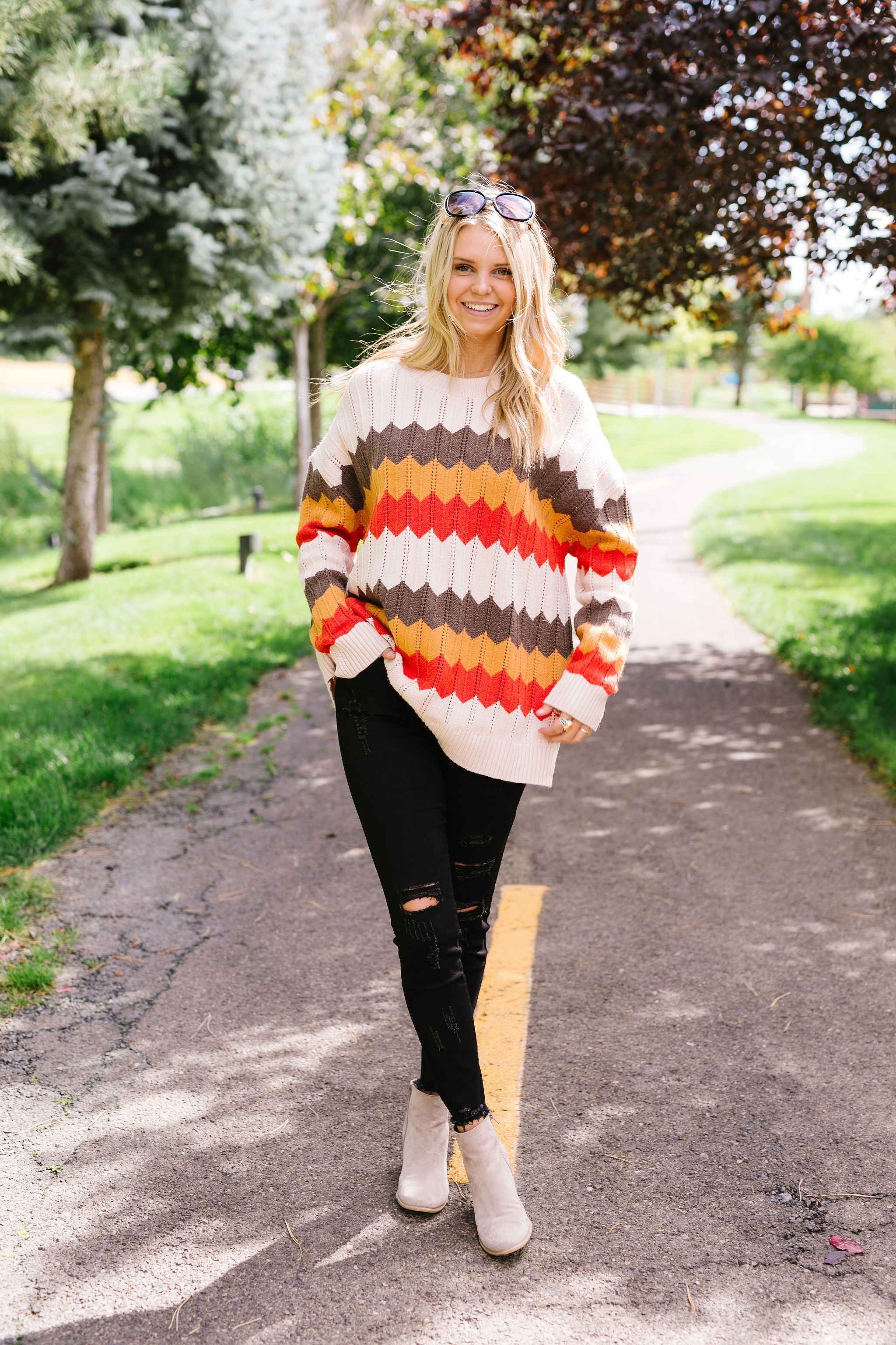 Zig Zag Through Autumn Sweater