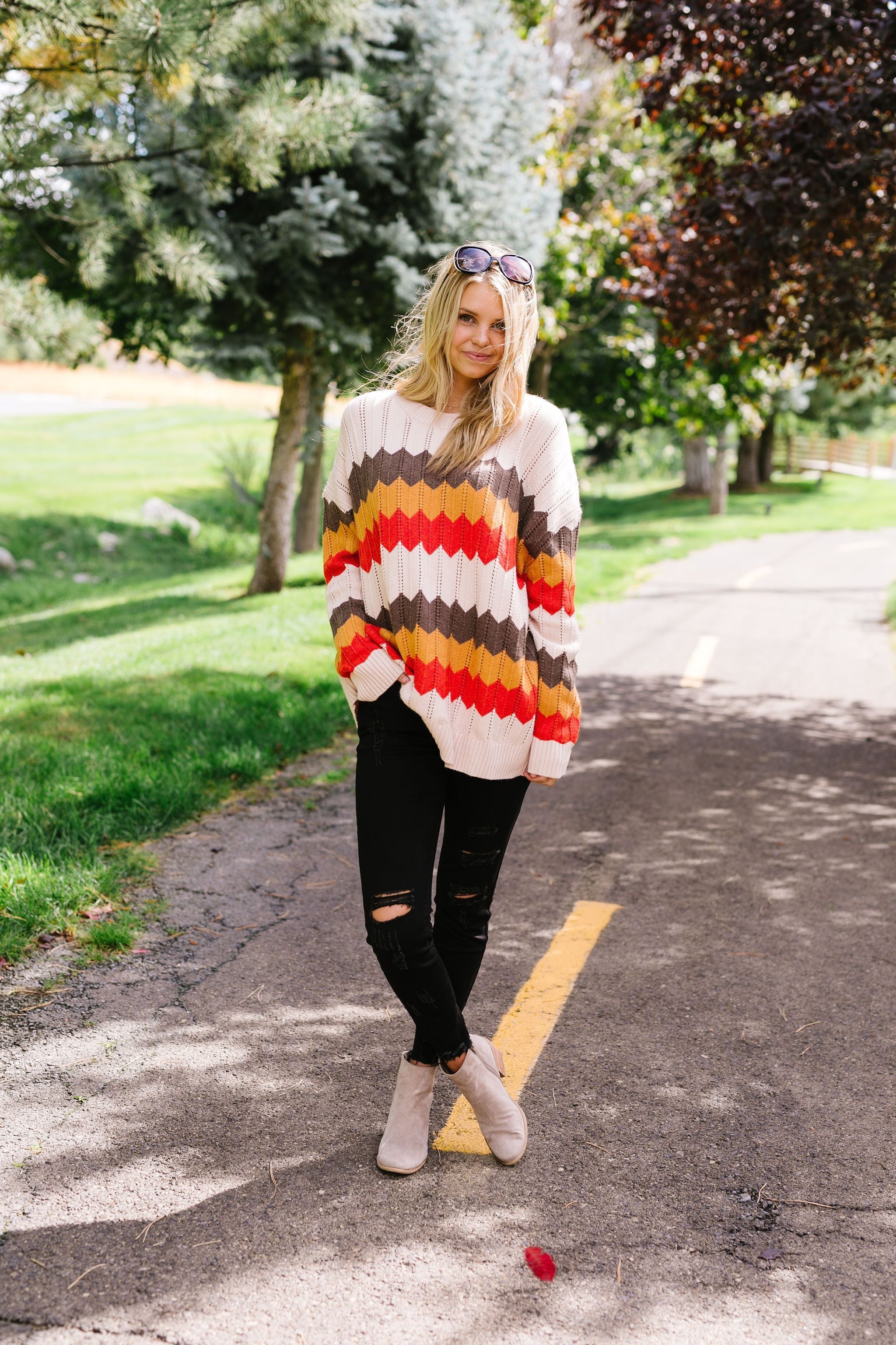 Zig Zag Through Autumn Sweater