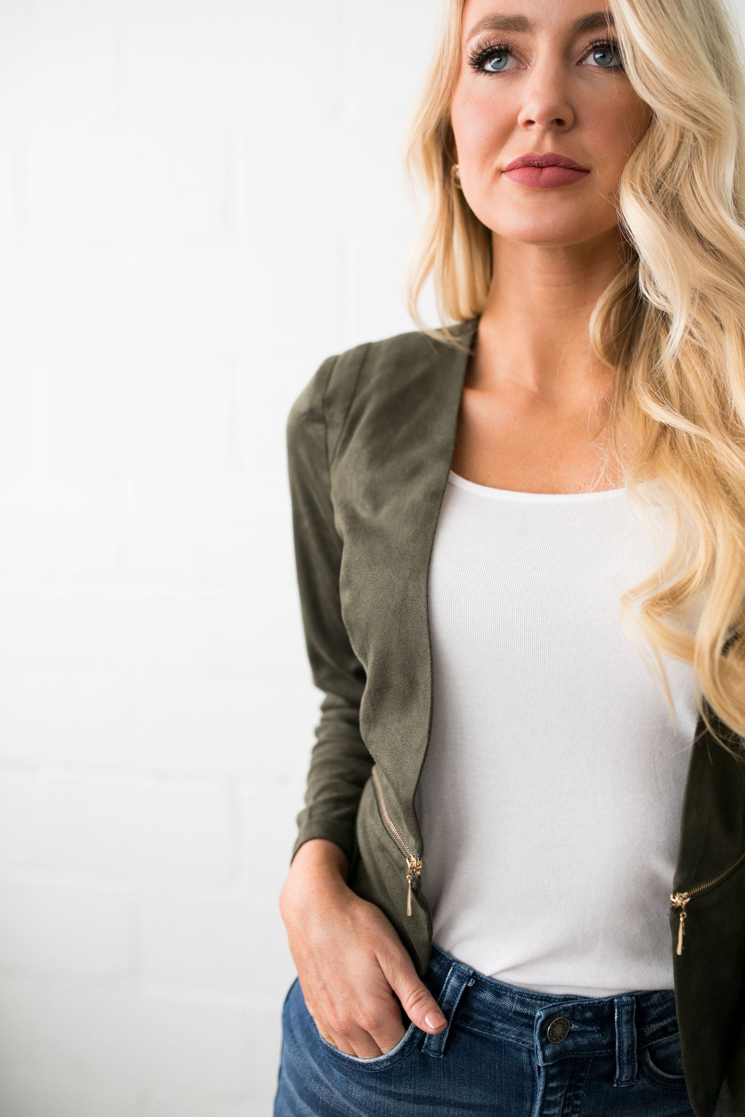 Zip It Faux Suede Jacket