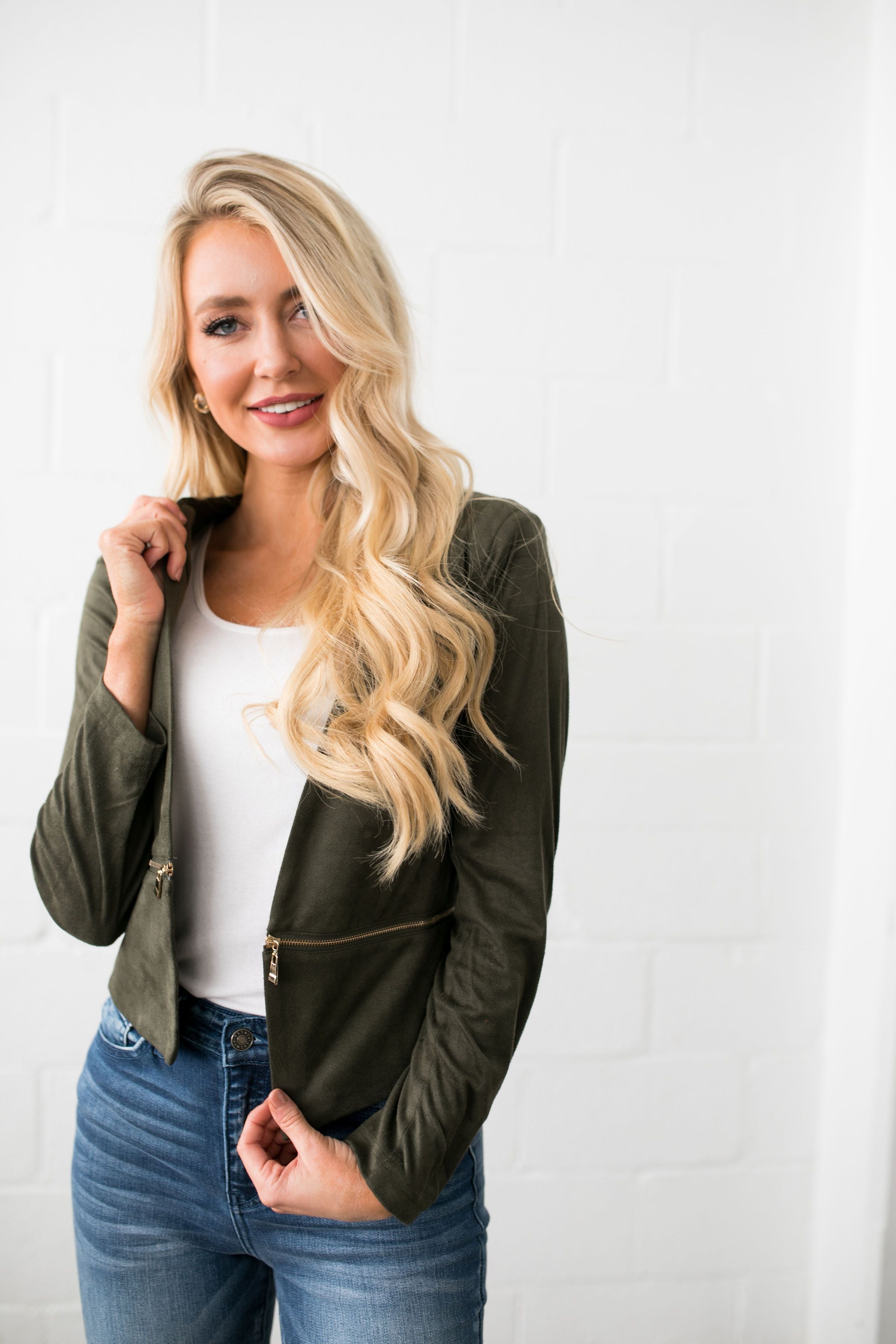 Zip It Faux Suede Jacket