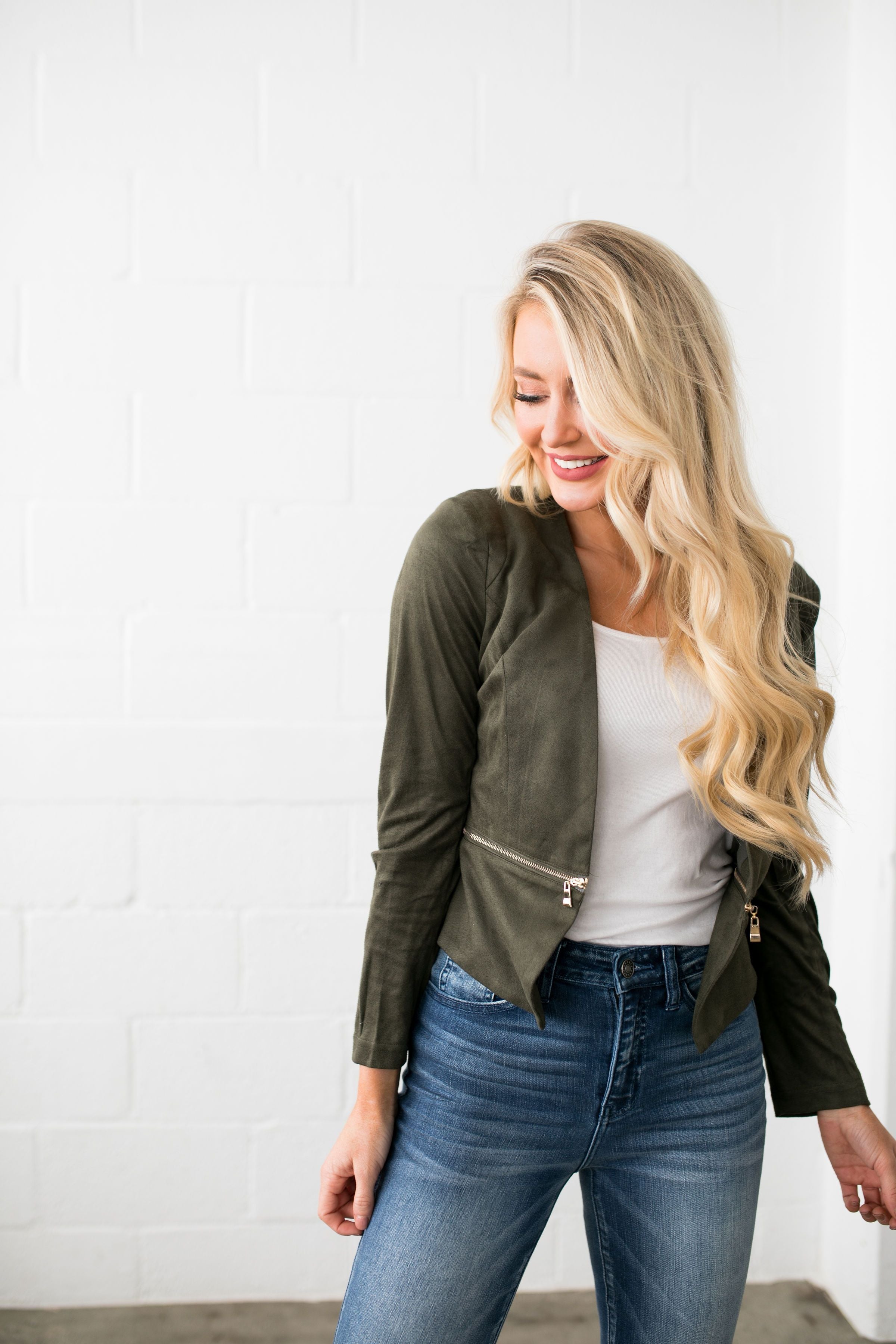 Zip It Faux Suede Jacket