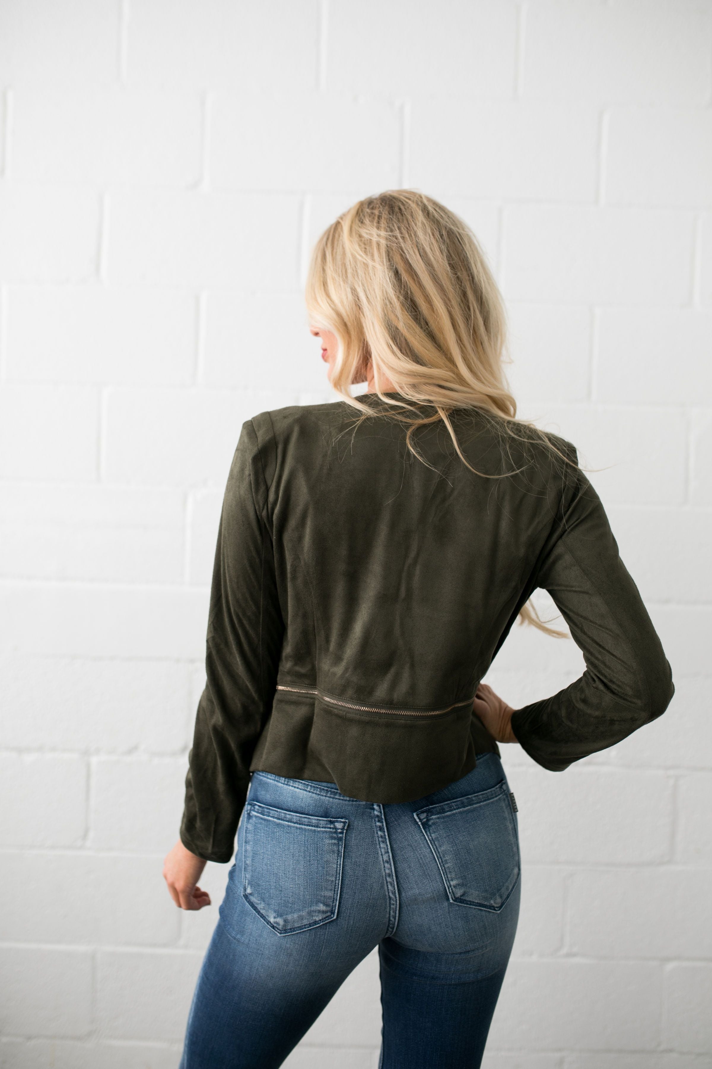 Zip It Faux Suede Jacket